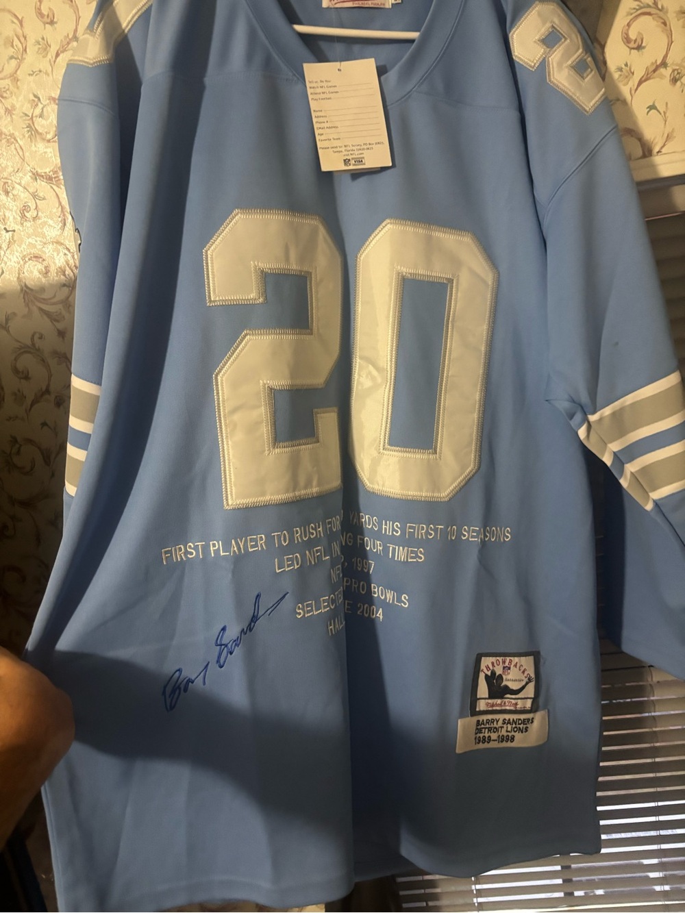 Mitchell & Ness Powder Blue Football Jersey with White 20